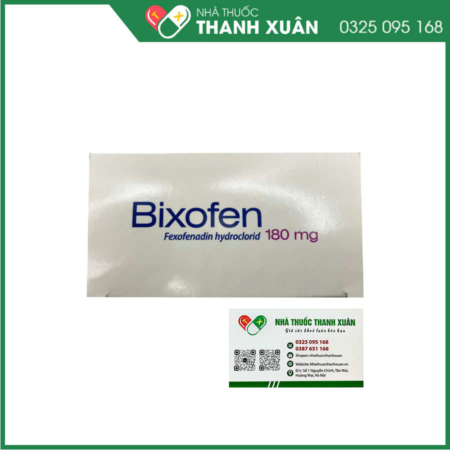 Bixofen 180mg điều trị viêm mũi dị ứng, mẩn ngứa, mày đay